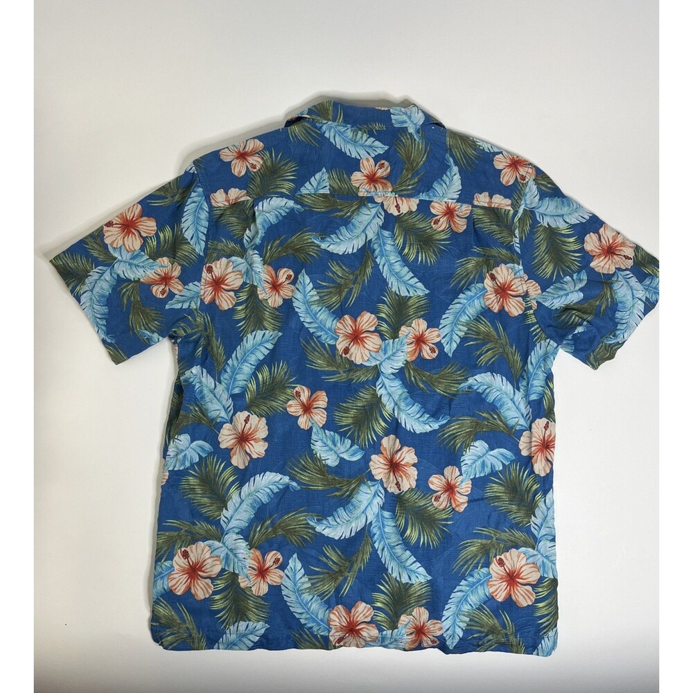 Tommy Bahama Island Zone Button Up Shirt Men’s Large Blue Floral Stretch - Picture 2 of 5